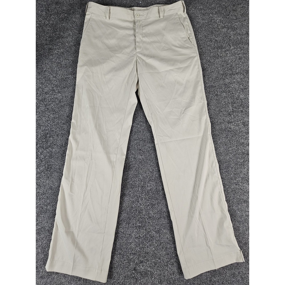 Nike Golf Pants Mens 34x32 Beige Dri-Fit Performance Lightweight Chino Classic